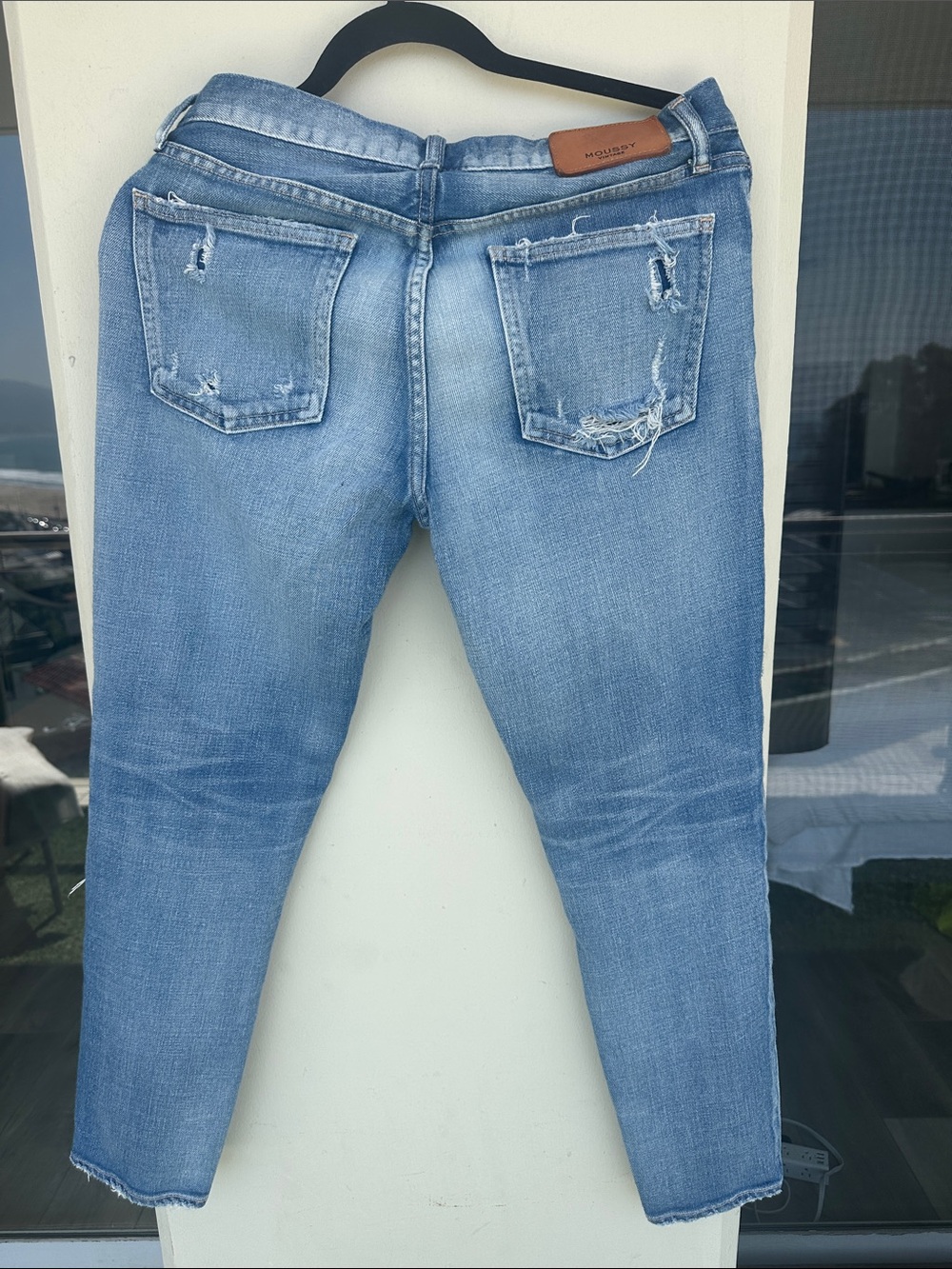 Moussy Medium Blue Ripped Cropped Jeans - Picture 4 of 4